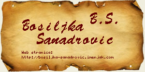 Bosiljka Sanadrović vizit kartica